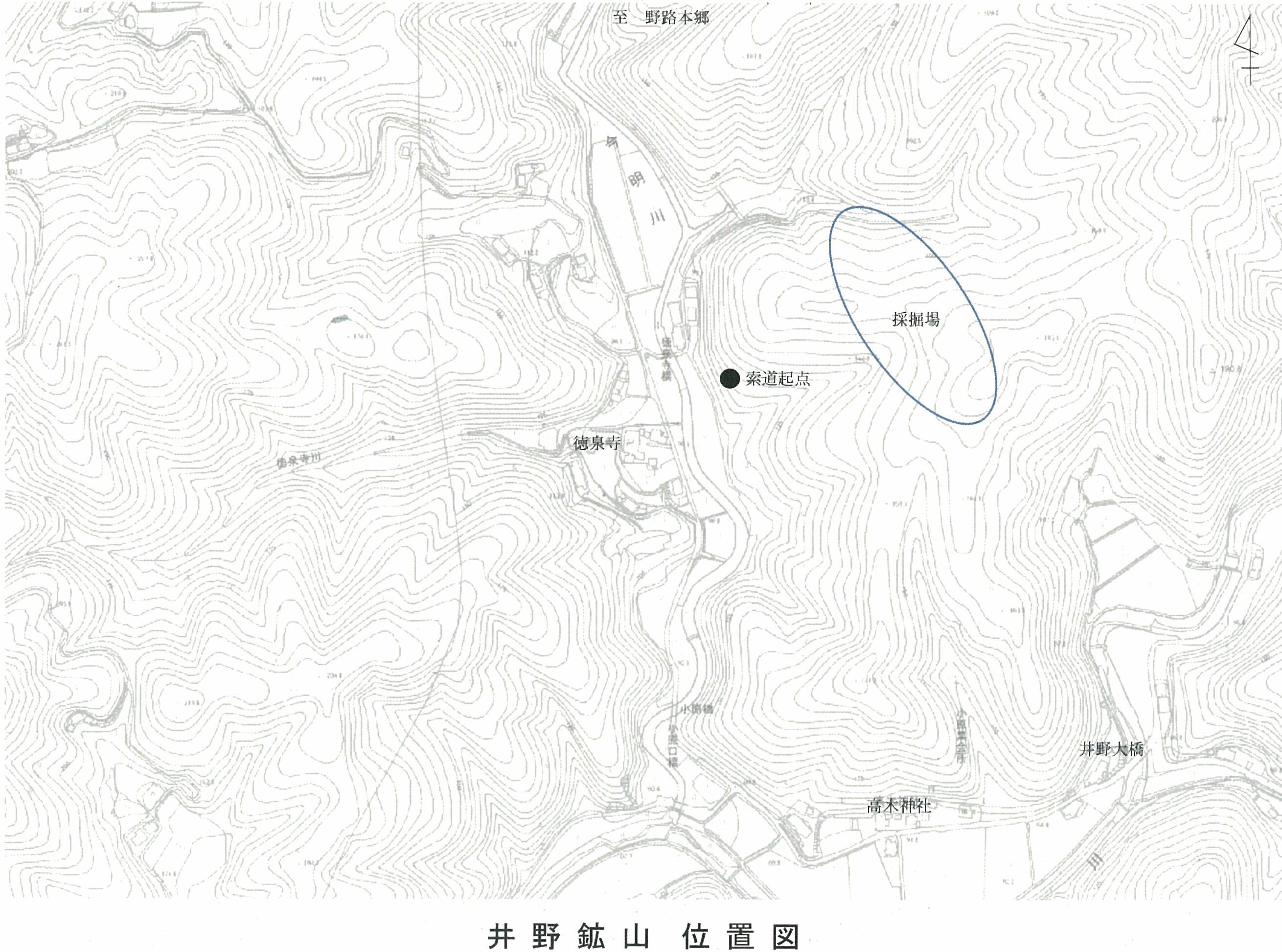 三隅井野鉱山位置図